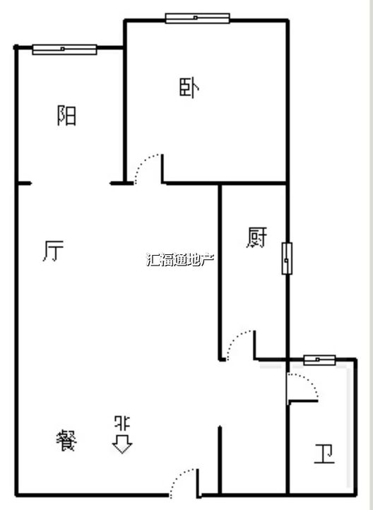 祥云里1室1厅1卫户型图