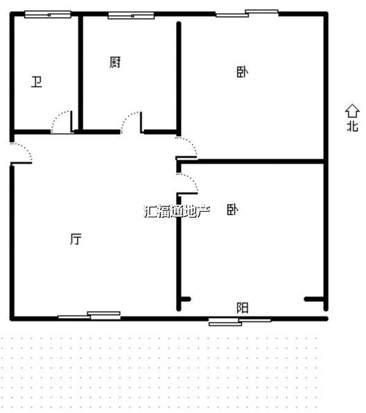 团结小区2室1厅1卫户型图