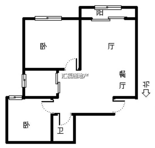 惠友荷园2室1厅1卫户型图