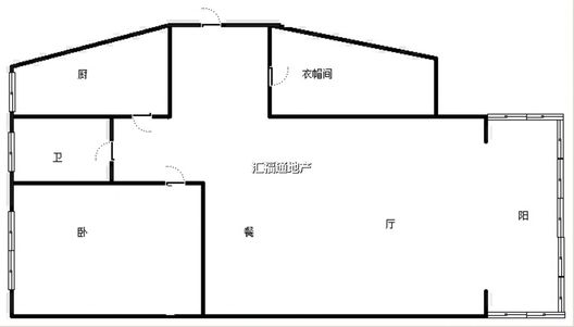 西京都高尔夫别墅1室1厅1卫户型图