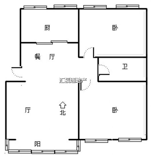 豪门庄园东区2室1厅1卫户型图