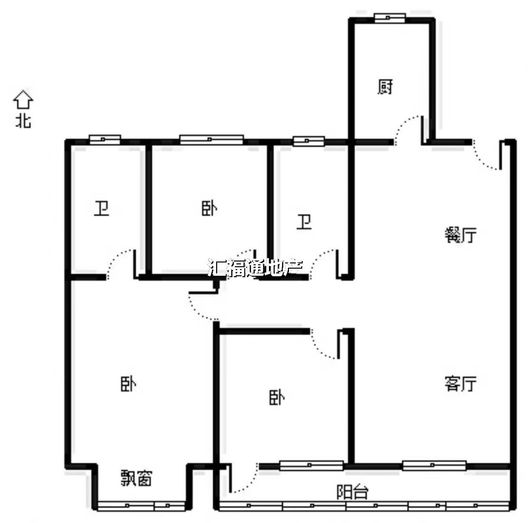 中冶未来城3室2厅1卫户型图