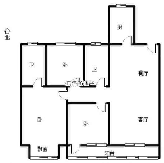 中冶未来城3室2厅1卫户型图