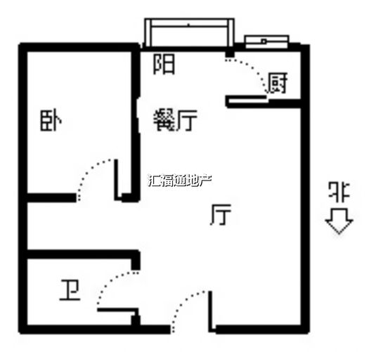 名流枫景五期1室1厅1卫户型图