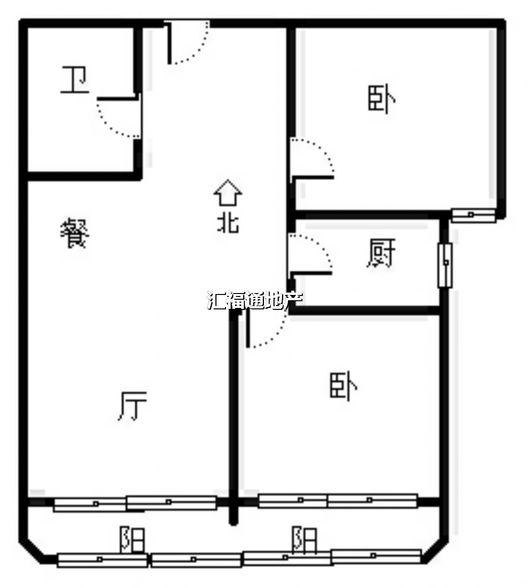 北京城建德信御府2室2厅1卫户型图