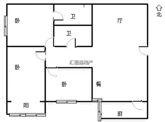 天保郦景3室1厅2卫户型图