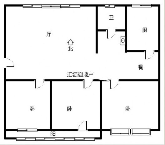 华阳温馨3室2厅1卫户型图