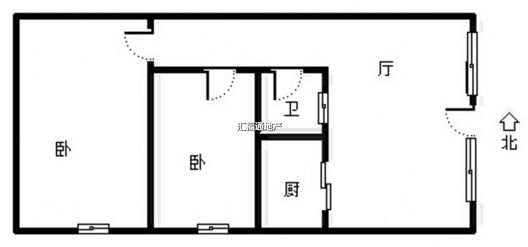 京东商贸城2室1厅1卫户型图