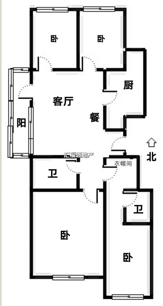 华融现代城4室2厅2卫户型图