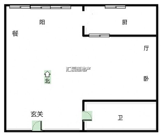 名流美域1室1厅1卫户型图