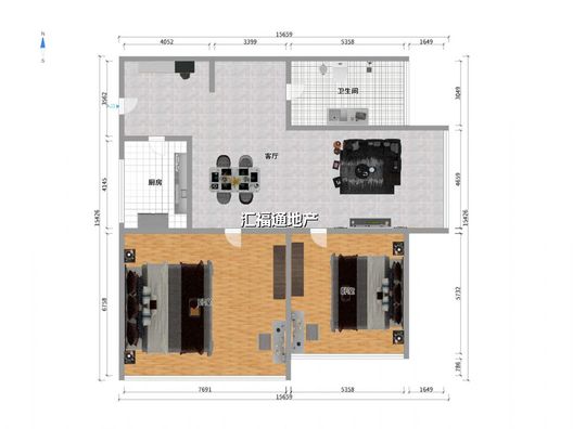 翡翠城（涿郡东区）2室2厅1卫户型图