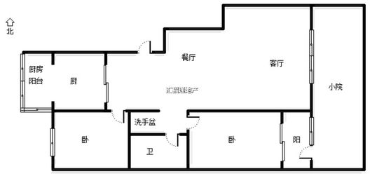 蓝天美林湾2室2厅1卫户型图