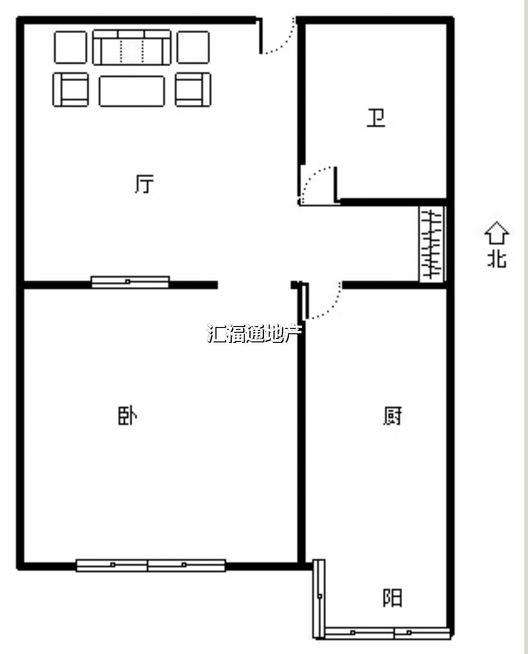 紫竹园一期（未来城）1室1厅1卫户型图