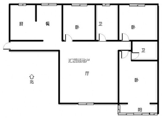 水岸花城3室2厅2卫户型图