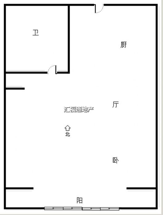 绅士大厦1室1厅1卫户型图