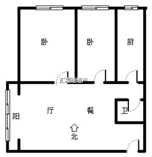 紫竹园2室1厅1卫户型图