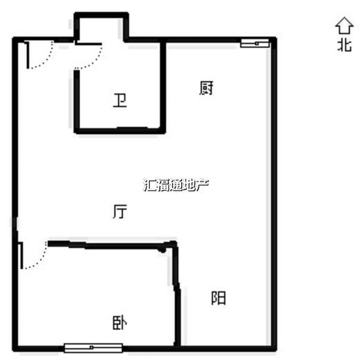 新加坡花园1室1厅1卫户型图
