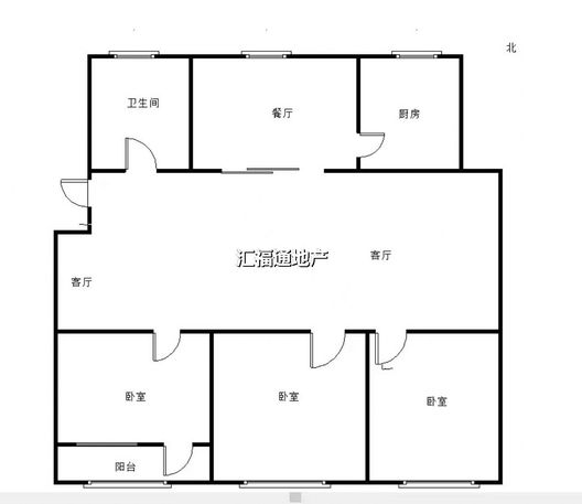 九州小区3室2厅1卫户型图