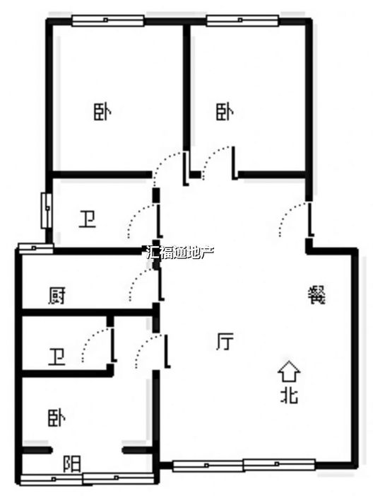 中央公馆3室2厅2卫户型图