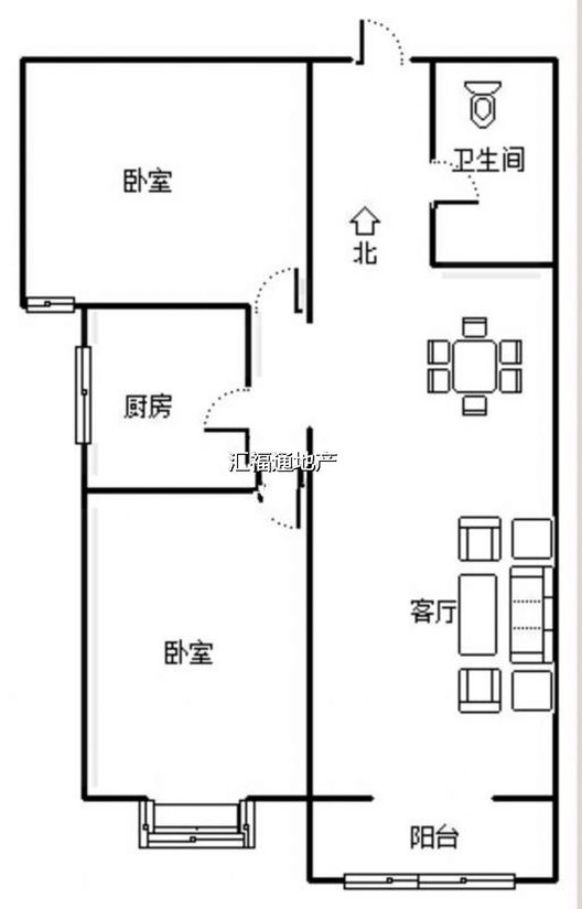 水榭春天2室2厅1卫户型图