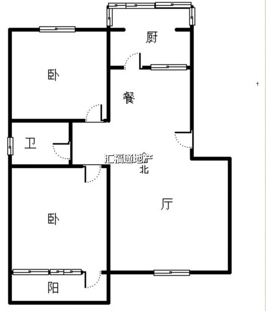 一中家属院2室2厅1卫户型图