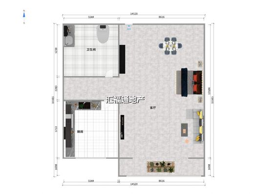 宏远宜居园1室1厅1卫户型图