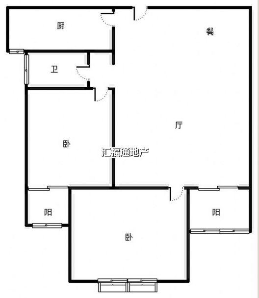 名流一品2室2厅1卫户型图