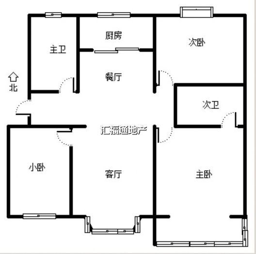 金兴花园3室2厅2卫户型图