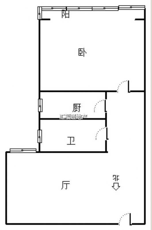 联合七号院1室1厅1卫户型图