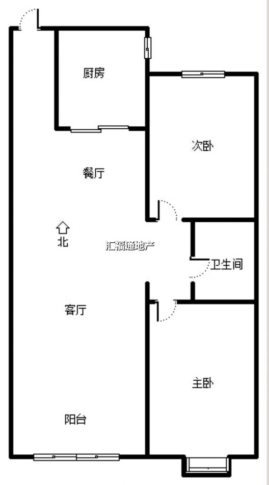 鸿盛旺京2室2厅1卫户型图