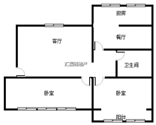 范阳水电小区2室1厅1卫户型图