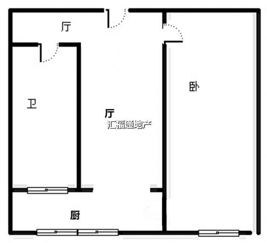 地质总局南院1室1厅1卫户型图