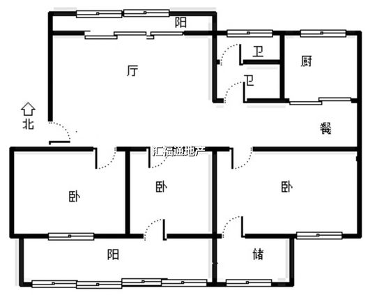 石油报社家属院3室2厅1卫户型图