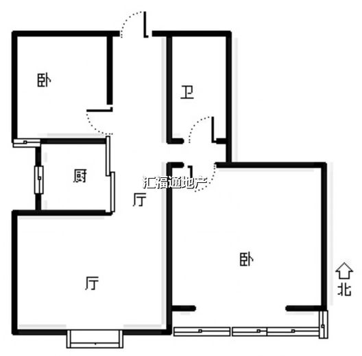 联合七号院2室1厅1卫户型图