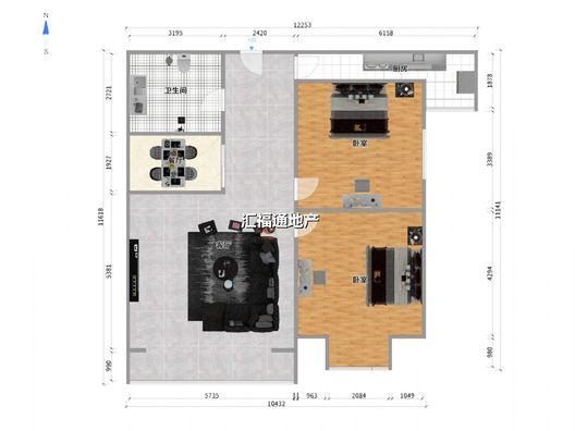 天筑逸城2室2厅1卫户型图