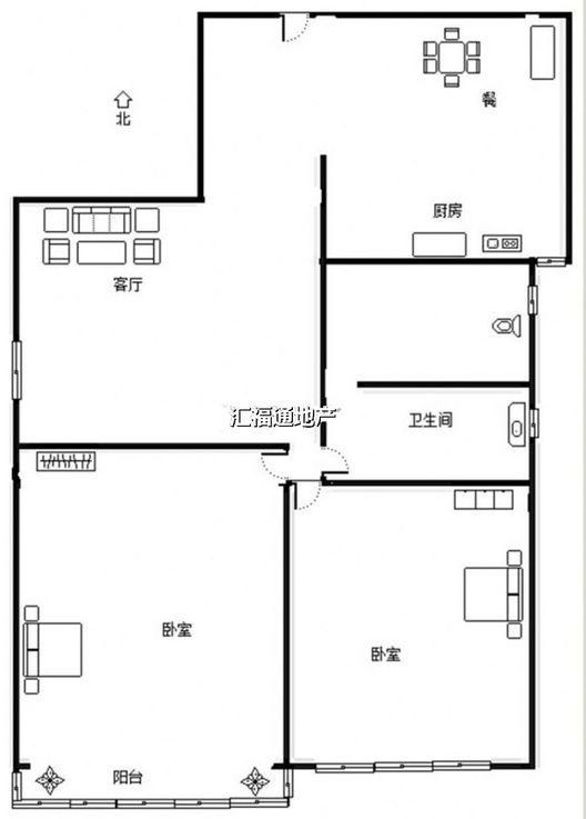 宏远宜居园2室2厅1卫户型图