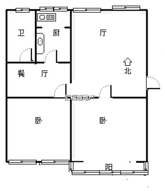 九州小区2室1厅1卫户型图