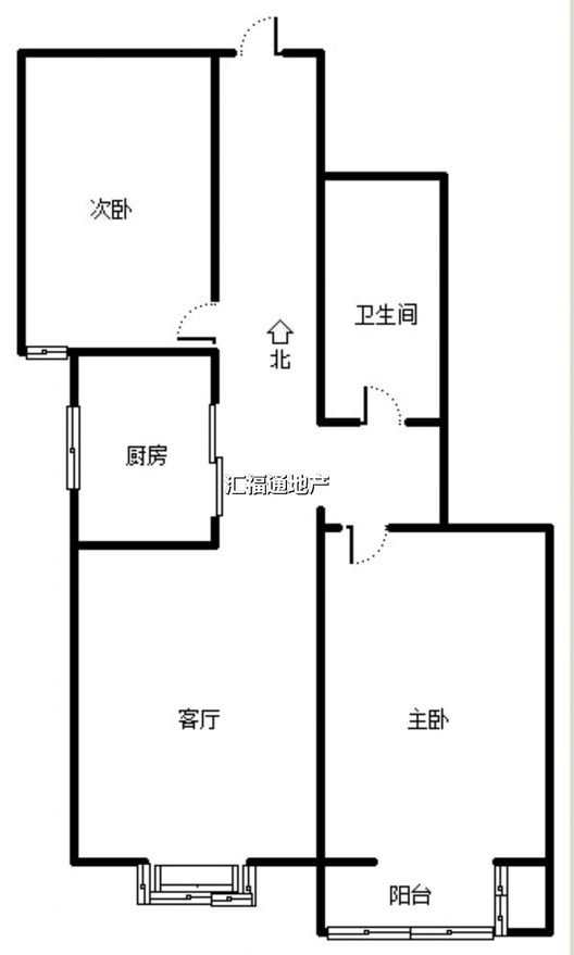 水尚仁佳2室1厅1卫户型图