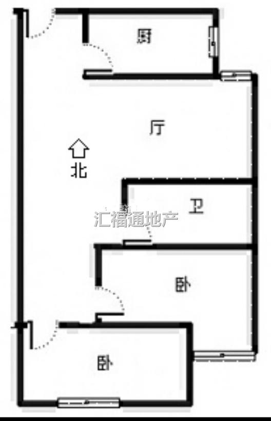 惠友钻石广场（AB座）2室1厅1卫户型图