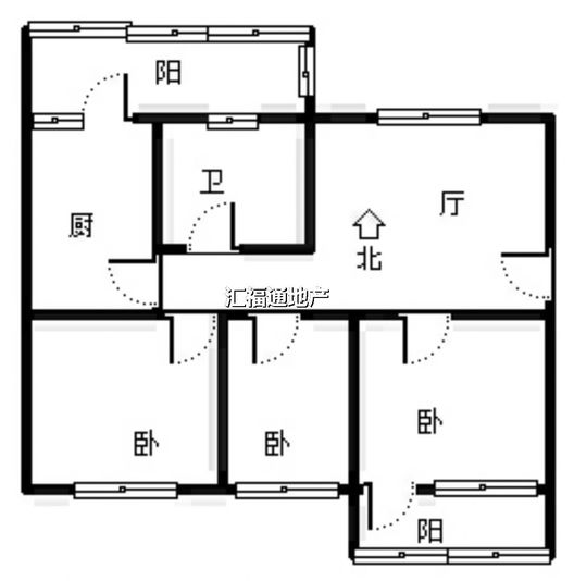 文保所小区3室1厅1卫户型图