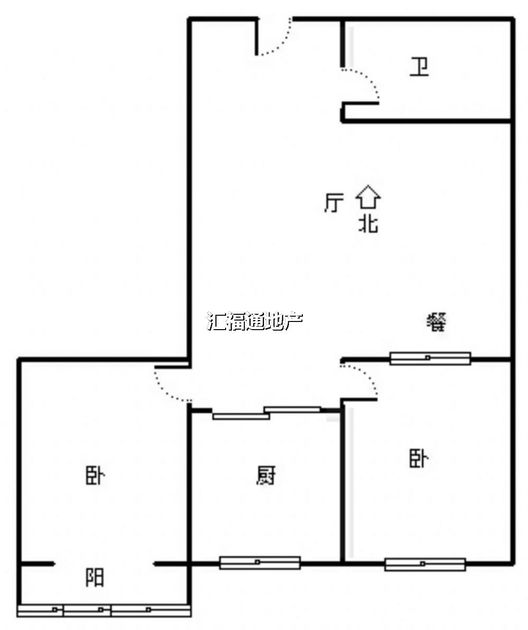 天保郦景2室2厅1卫户型图