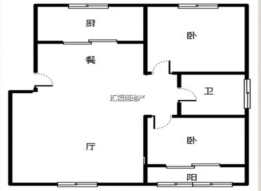 凌云厂家属院2室2厅1卫户型图