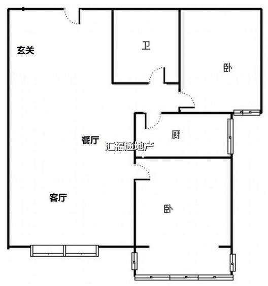 翔天万和城2室2厅1卫户型图