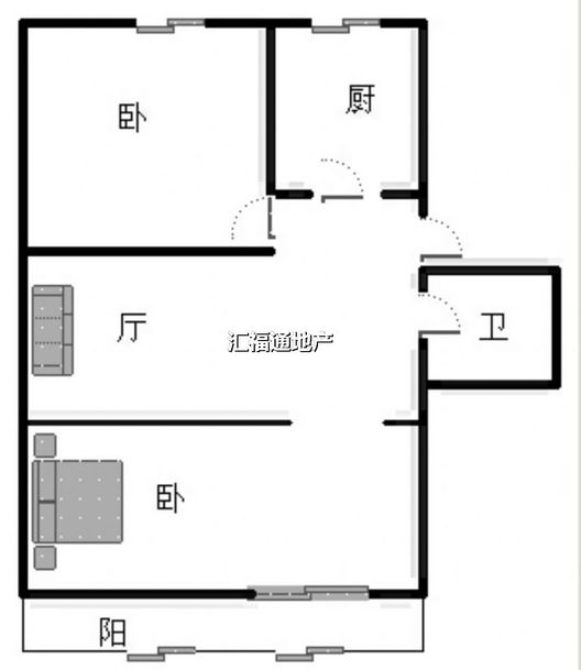 保定第二中心医院住宅小区2室1厅1卫户型图