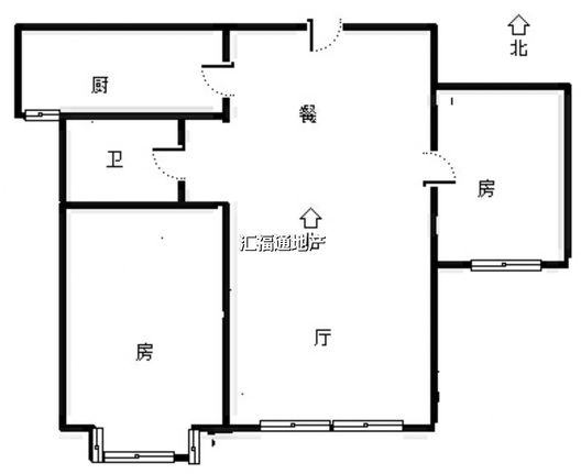 云景城2室2厅1卫户型图