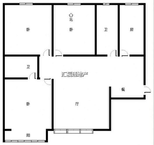 联合七号院3室2厅2卫户型图