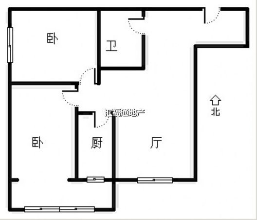 范阳公寓2室2厅1卫户型图