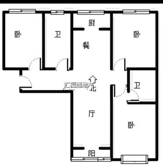 天伦湾嘉园3室2厅1卫户型图