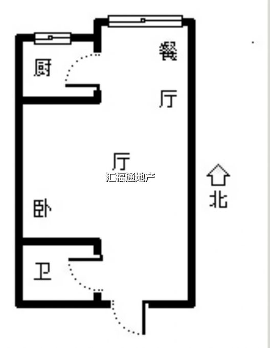 惠友钻石广场（AB座）1室1厅1卫户型图