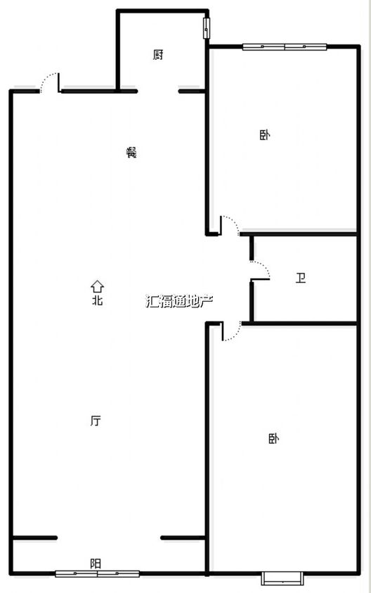 上河天著2室2厅1卫户型图